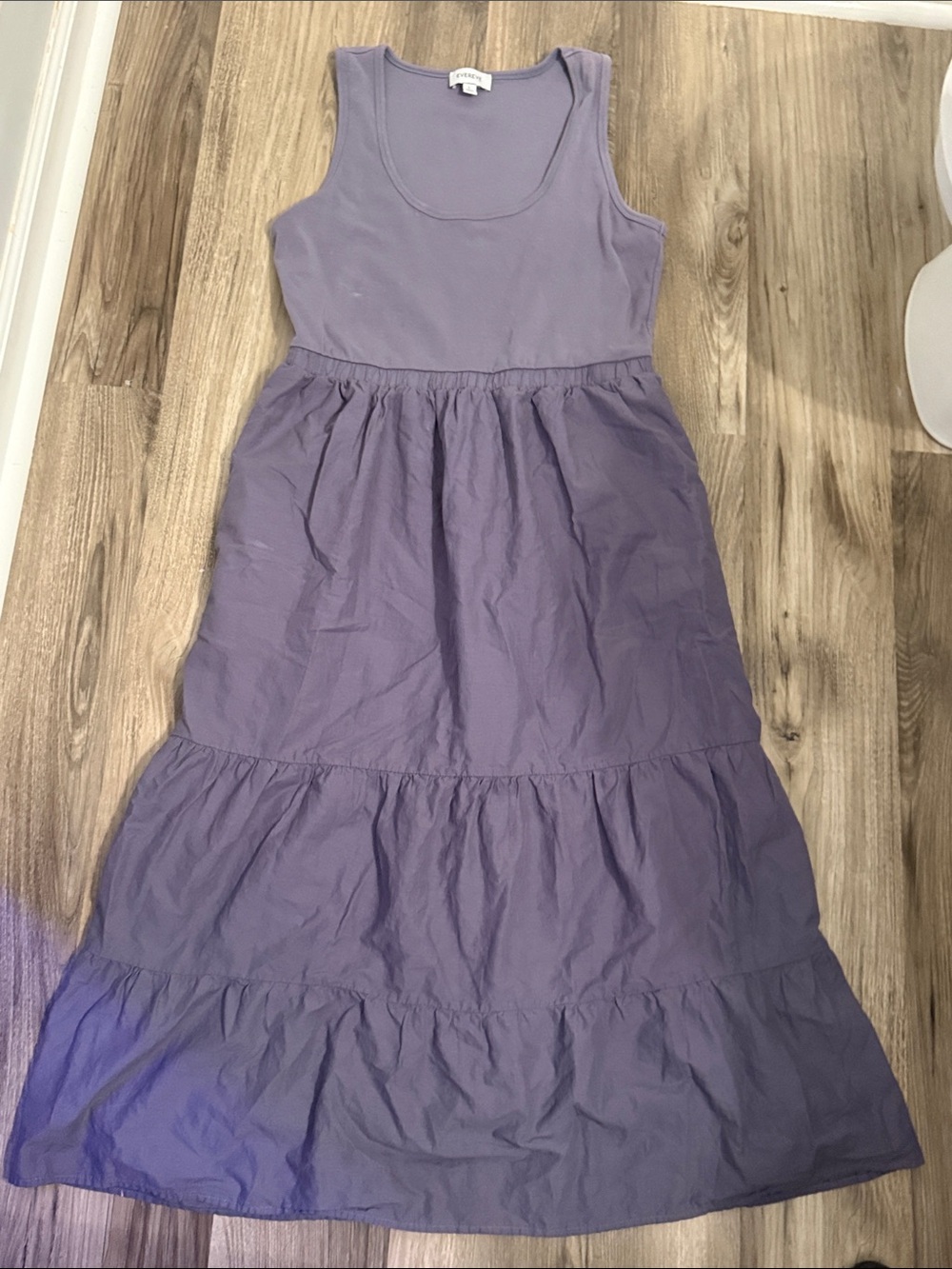 Evereve Lavender Tiered Tank Maxi Dress Womens sz L